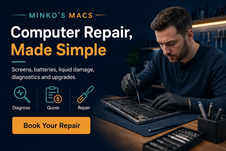 Request a repair quote from Minko's Macs