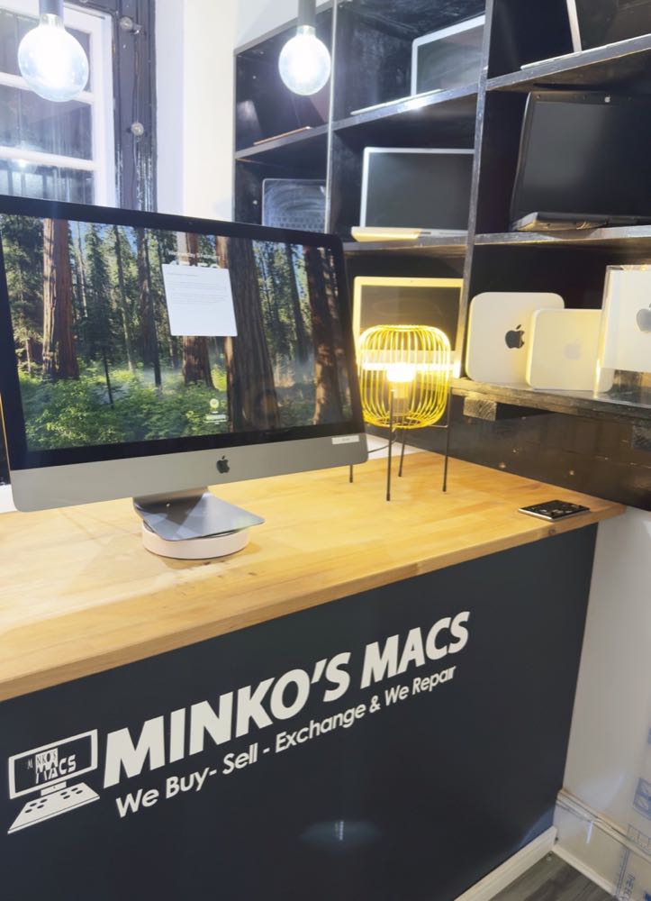 Minko's Macs Shoreditch shop interior and products
