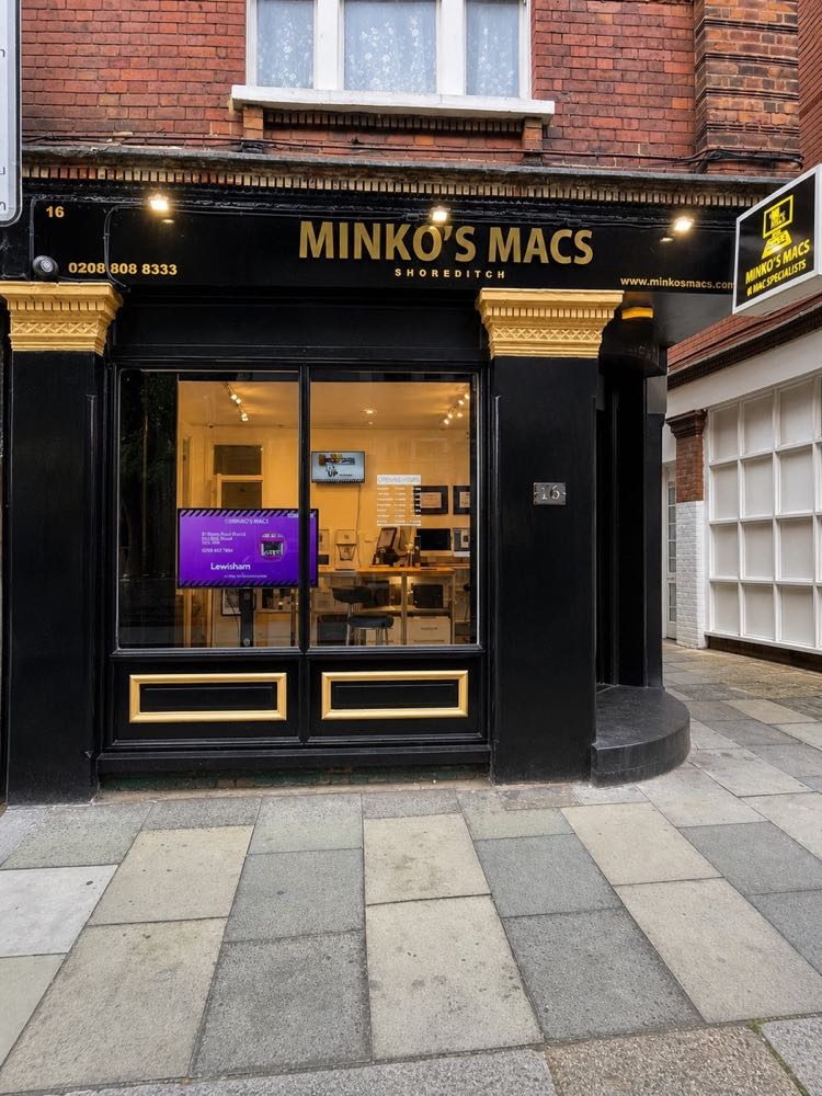 Minko's Macs Shoreditch storefront